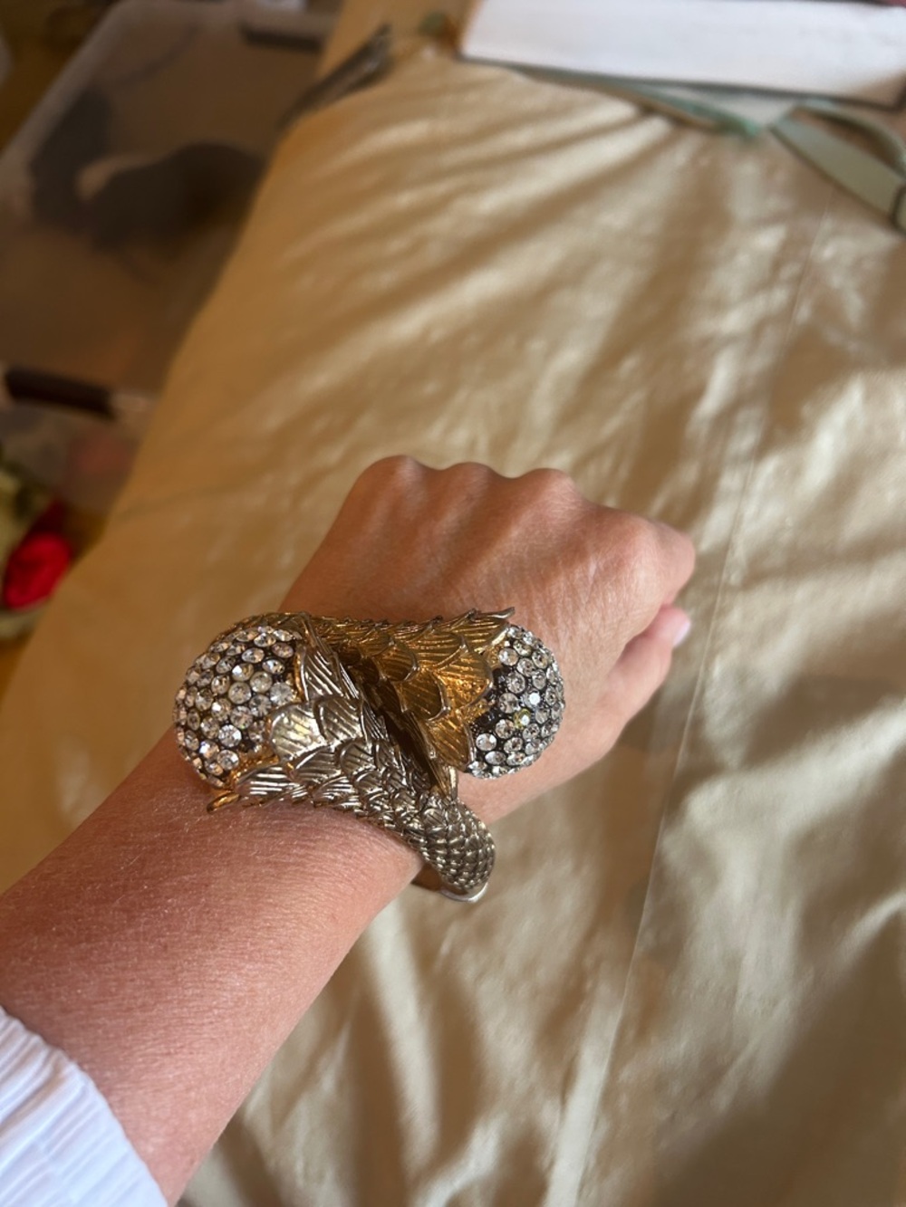 Gold-Tone Crystal Cuff Bracelet